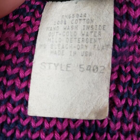 Vtg Bonnie Noble SIZE S / M Abstract Cozy Grandma Floral Button Down Sweater - Picture 6 of 10